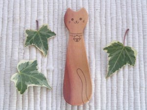 画像1: 【廃盤セール】ネコのおやつスプーン・サオ (1)