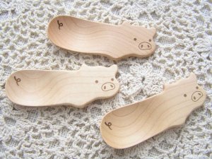 画像2: ブタのおやつスプーン・メープル (2)