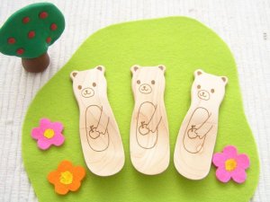 画像1: クマのおやつスプーン・メープル (1)