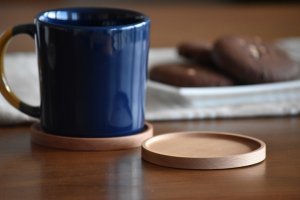 画像1: 【NEW】木のコースターラウンド　ビーチ (1)