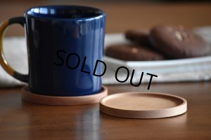 画像1: 木のコースターラウンド　ビーチ (1)