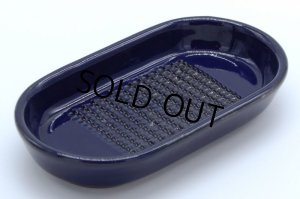 画像1: ◆萬古焼　ひげが出にくい生姜おろし器　藍 (1)