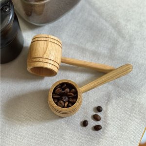 画像2: 樽型コーヒーメジャー　ラバーウッド (2)