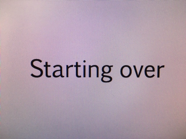 Starting over